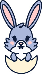 colorful easter bunny and easter egg