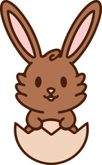 colorful easter bunny and easter egg