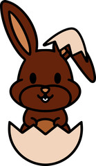 colorful easter bunny and easter egg