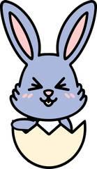 colorful easter bunny and easter egg