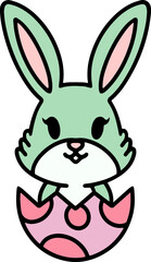 Obraz premium colorful easter bunny and easter egg