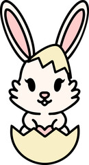 colorful easter bunny and easter egg