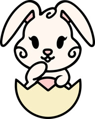 colorful easter bunny and easter egg