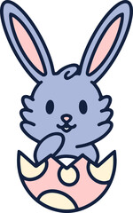 colorful easter bunny and easter egg