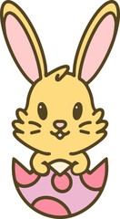 colorful easter bunny and easter egg