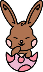 colorful easter bunny and easter egg