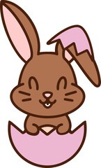 cute easter bunny in easter egg