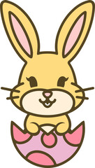 cute easter bunny in egg