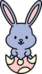 cute easter bunny in egg