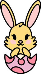 cute easter bunny in egg