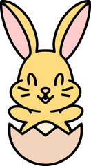 cute easter bunny in egg