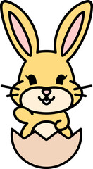 Obraz premium cute easter bunny in egg
