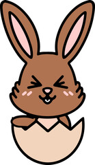 cute easter bunny in egg