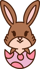 cute easter bunny in egg