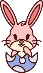 Obraz premium cute easter bunny in egg