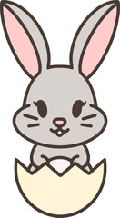 Fototapeta premium cute easter bunny in egg