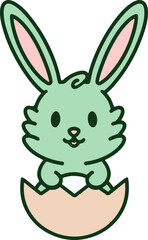 Obraz premium cute easter bunny in egg