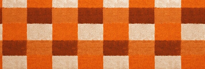 Orange square checkered carpet texture 