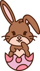 cute easter bunny in egg