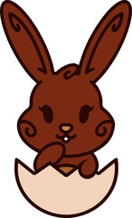 cute easter bunny in egg