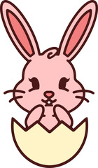 cute easter bunny in easter egg