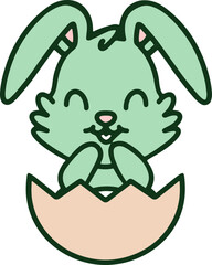 cute easter bunny in egg