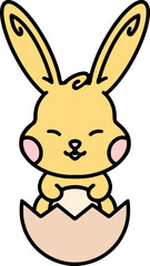 cute easter bunny in egg