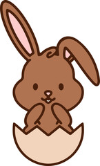 Obraz premium cute easter bunny in egg