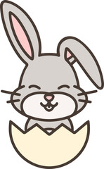 cute easter bunny in easter egg