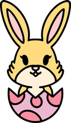 Fototapeta premium cute bunny in easter egg cartoon