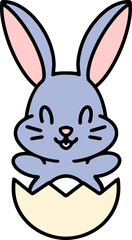 Fototapeta premium cute bunny in easter egg cartoon
