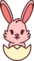 Fototapeta premium cute bunny in easter egg cartoon