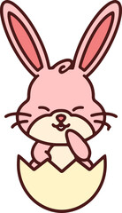 Obraz premium cute bunny in easter egg cartoon