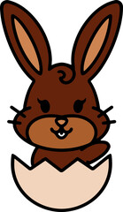 Obraz premium cute bunny in easter egg cartoon