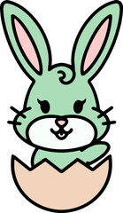 Obraz premium cute bunny in easter egg cartoon
