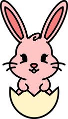 Obraz premium cute bunny in easter egg cartoon