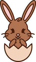 cute easter bunny in easter egg