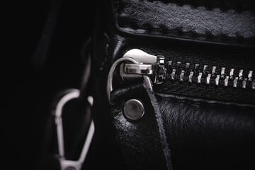 An accessory for men. Leather bag close-up