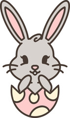 cute easter bunny in easter egg