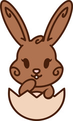 easter bunny hatching from egg