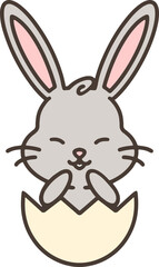 easter bunny hatching from egg