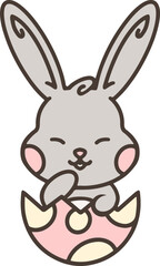 easter bunny hatching from egg