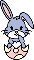 easter bunny hatching from egg