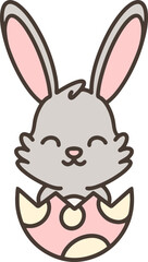 Fototapeta premium easter bunny hatching from egg