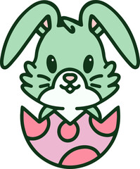 easter bunny hatching from egg