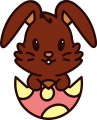 easter bunny hatching from egg