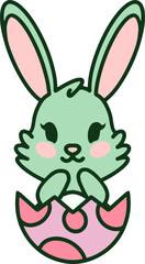 easter bunny hatching from egg