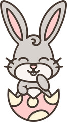 easter bunny hatching from egg