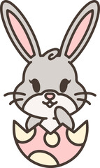 easter bunny hatching from egg