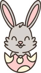 easter bunny hatching from egg